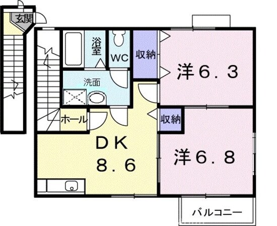 サイドヒル　Ｂの物件間取画像